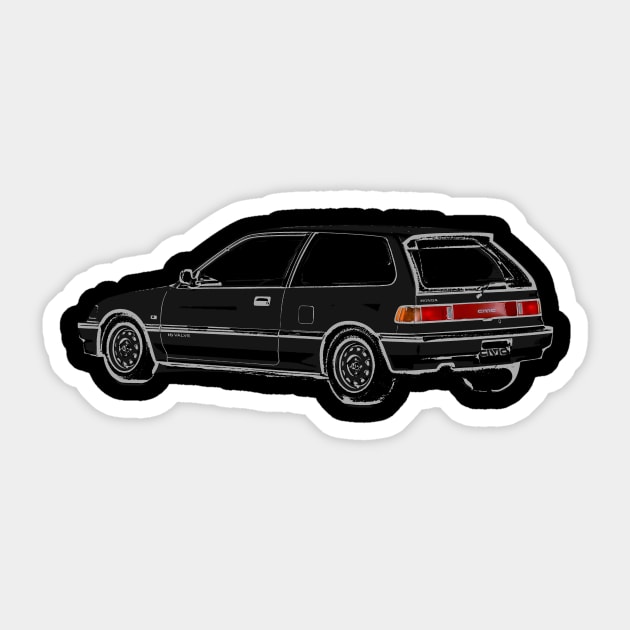 Honda Civic EF Hatchback Sketch Sticker by benhonda2